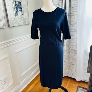 Philosophy Midnight Blue Straight 3/4 Sleeve Midi Dress